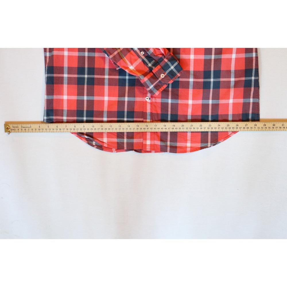 American Eagle Mens XL Classic Fit Long Sleeve Plaid Button Down Shirt Red - Picture 3 of 9